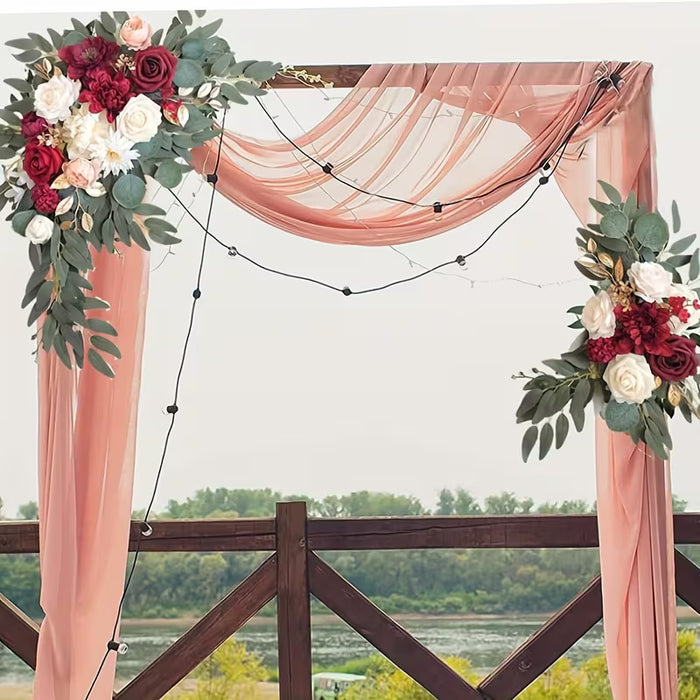 2pcs Guirnaldas Florales Clásicas, Artificiales con Vegetación Plástica