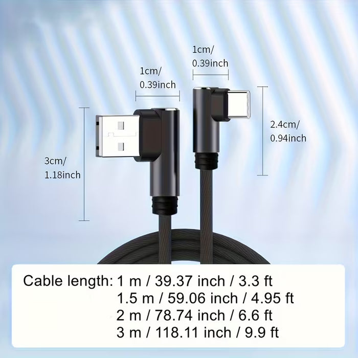Cable USB Tipo C de Carga Rápida Plano, Acabado Mate