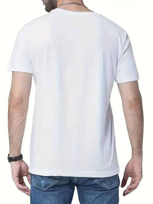 Camiseta de hombre casual de manga corta y cuello redondo con gráfico de texto "JESUS IS"