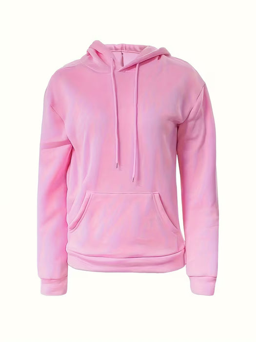 2Pcs Sudaderas con Capucha de Color Sólido para Mujer