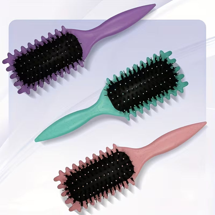Cepillo para rizar el cabello con púas de nylon 3 en 1