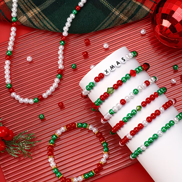 Set de 50 piezas de cuentas de navidad de 8 mm