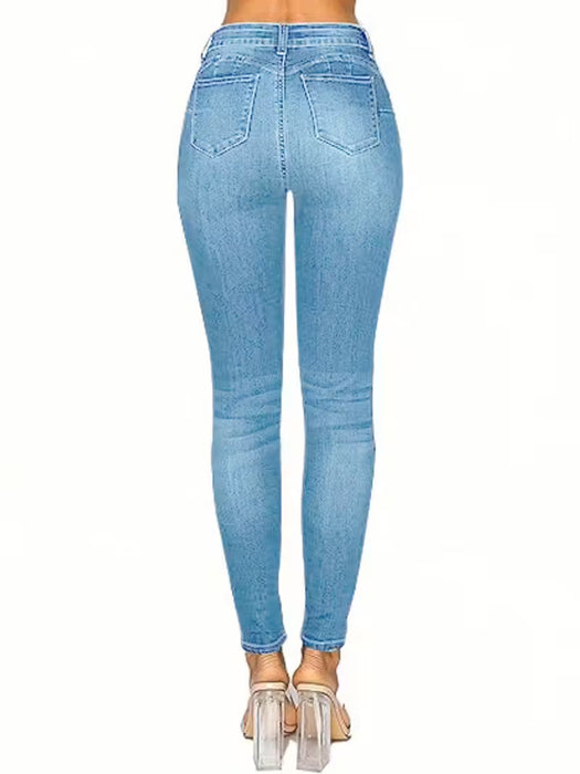 Vaqueros ligeros para mujer, cintura media, ajustados, realzan las curvas del cuerpo