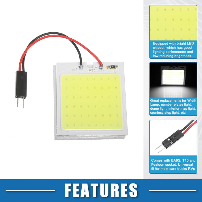 4PCS 48SMD DC12V Panel LED Coche RV Interior Luz de Domo Luz de techo Lámpara - Quierox - Tienda Online