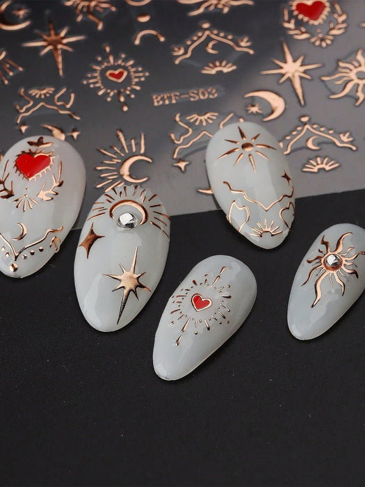4pcs de pegatinas para uñas en forma de corazón, decoración de uñas - Quierox - Tienda Online