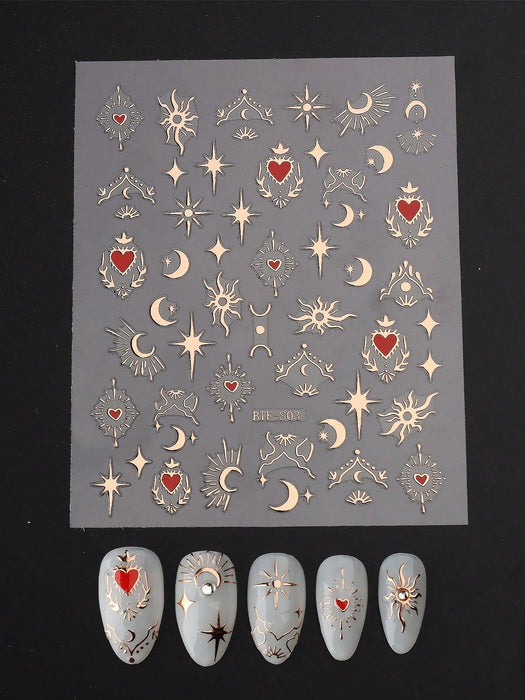 4pcs de pegatinas para uñas en forma de corazón, decoración de uñas - Quierox - Tienda Online