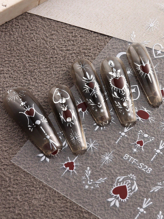 4pcs de pegatinas para uñas en forma de corazón, decoración de uñas - Quierox - Tienda Online