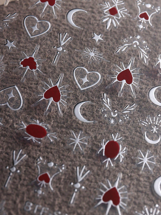 4pcs de pegatinas para uñas en forma de corazón, decoración de uñas - Quierox - Tienda Online