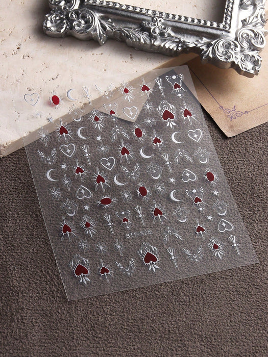 4pcs de pegatinas para uñas en forma de corazón, decoración de uñas - Quierox - Tienda Online