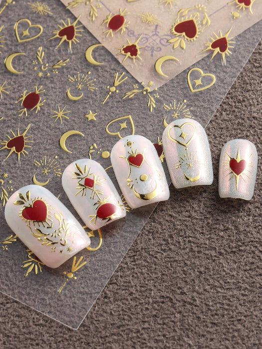 4pcs de pegatinas para uñas en forma de corazón, decoración de uñas - Quierox - Tienda Online