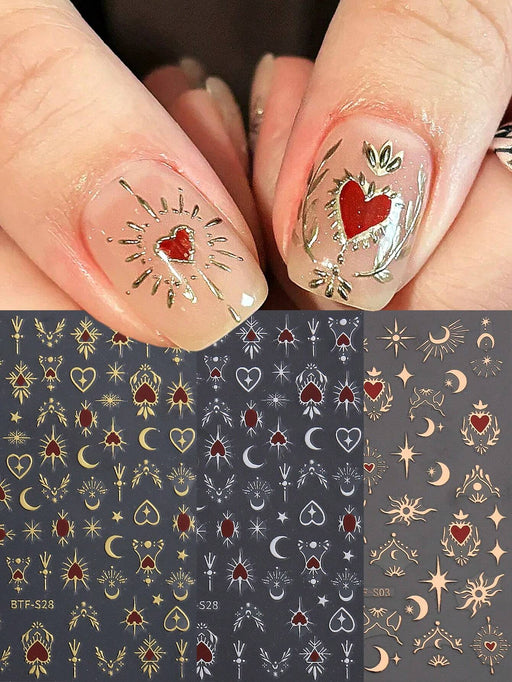 4pcs de pegatinas para uñas en forma de corazón, decoración de uñas - Quierox - Tienda Online