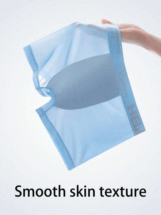 4 calzoncillos de cintura elástica estampados, ligeros y transpirables para hombre