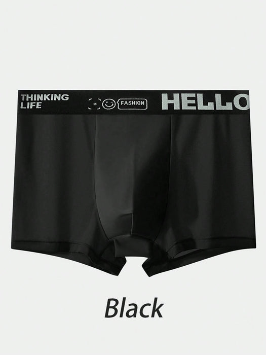 4 calzoncillos de cintura elástica estampados, ligeros y transpirables para hombre