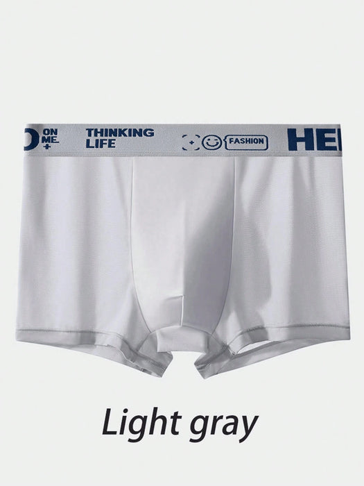 4 calzoncillos de cintura elástica estampados, ligeros y transpirables para hombre