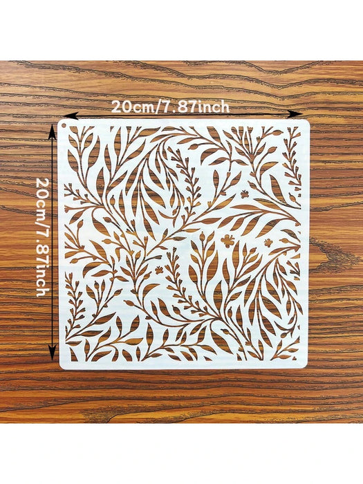 SHEIN Plantilla de dibujo hueca con textura de hoja de planta (4 unidades)