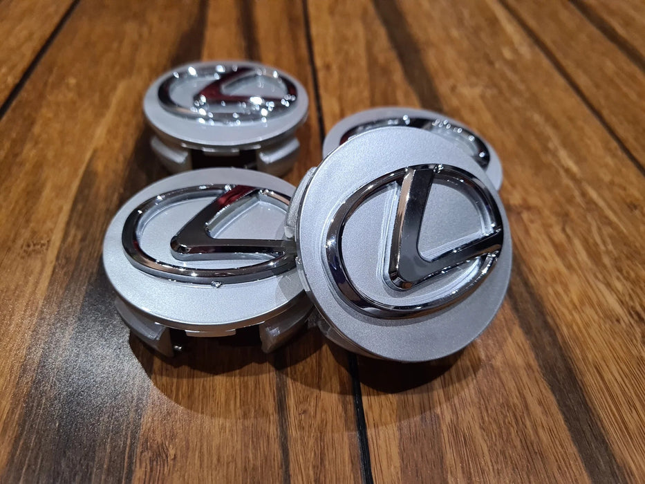 4X TAPAS CENTRALES DE LLANTAS DE ALEACIÓN PARA LEXUS PLATA/CROMO 62MM - Quierox - Tienda Online