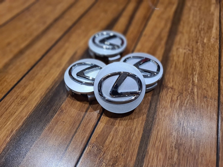 4X TAPAS CENTRALES DE LLANTAS DE ALEACIÓN PARA LEXUS PLATA/CROMO 62MM - Quierox - Tienda Online