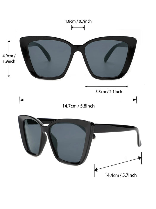 5 gafas negras con montura cuadrada grande para mujer, ideales para el día a día - Quierox - Tienda Online