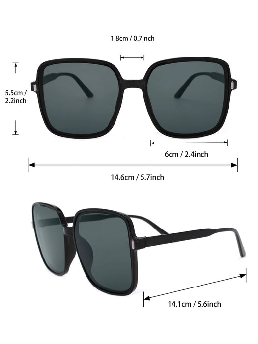 5 gafas negras con montura cuadrada grande para mujer, ideales para el día a día - Quierox - Tienda Online