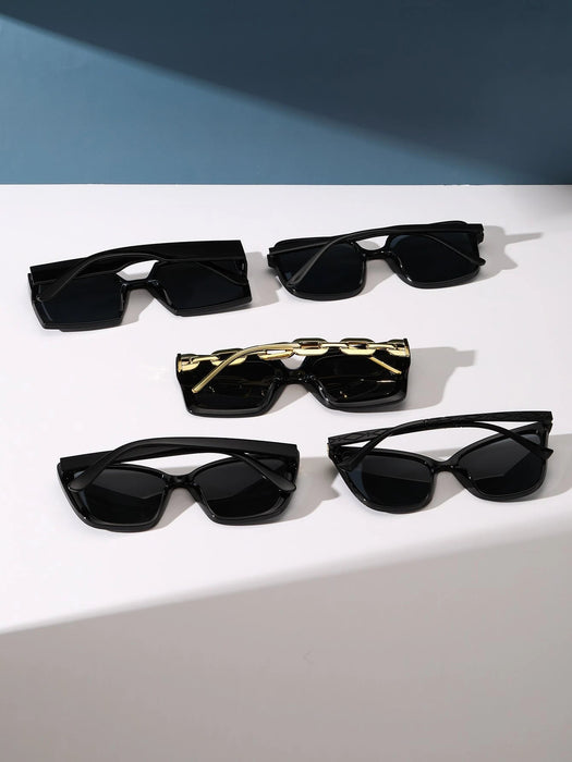 5 gafas negras con montura cuadrada grande para mujer, ideales para el día a día - Quierox - Tienda Online