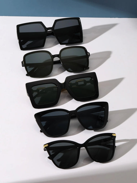 5 gafas negras con montura cuadrada grande para mujer, ideales para el día a día - Quierox - Tienda Online