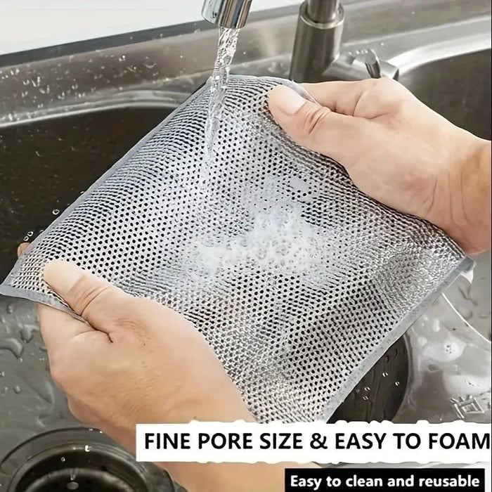 5 Paños de fregado de acero inoxidable, paño de limpieza plateado antiarañazos, de secado rápido - Quierox - Tienda Online