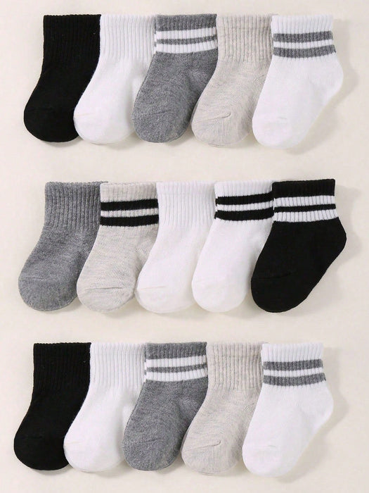 5 pares de calcetines deportivos elásticos a rayas para bebé, estilo aleatorio - Quierox - Tienda Online