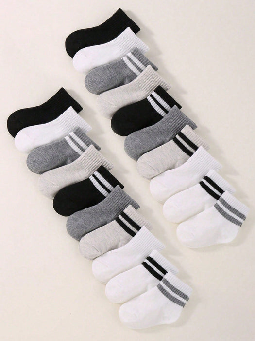 5 pares de calcetines deportivos elásticos a rayas para bebé, estilo aleatorio - Quierox - Tienda Online
