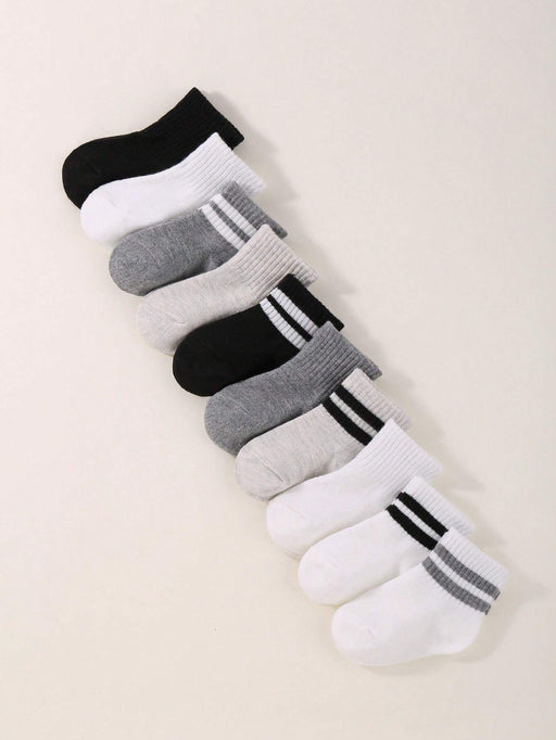 5 pares de calcetines deportivos elásticos a rayas para bebé, estilo aleatorio - Quierox - Tienda Online