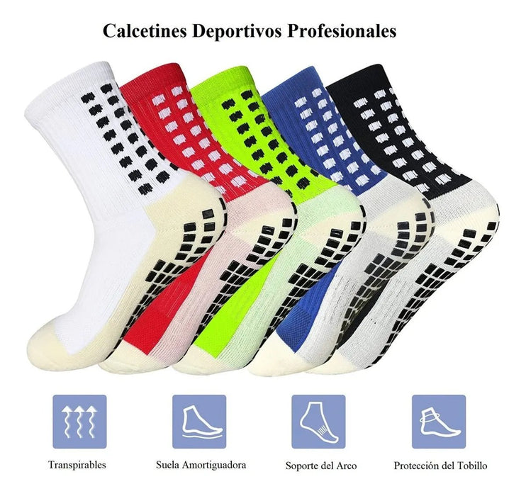 5 Pares de Calcetines Deportivos Fútbol Antideslizantes Multicolor, de colores aleatorios - Quierox - Tienda Online