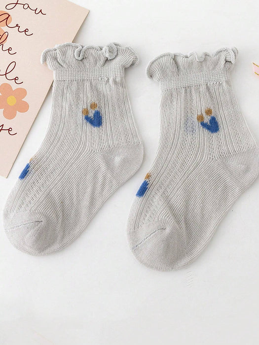 5 pares de calcetines invisibles de verano para bebé con encaje fino y bonito estampado floral - Quierox - Tienda Online