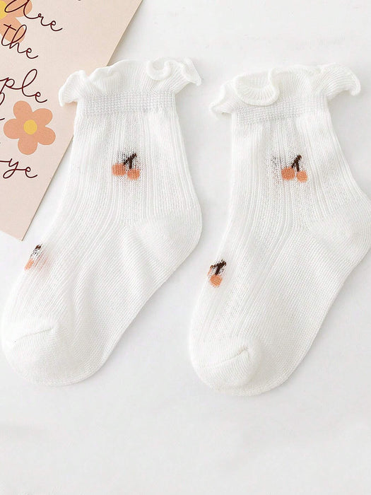 5 pares de calcetines invisibles de verano para bebé con encaje fino y bonito estampado floral - Quierox - Tienda Online