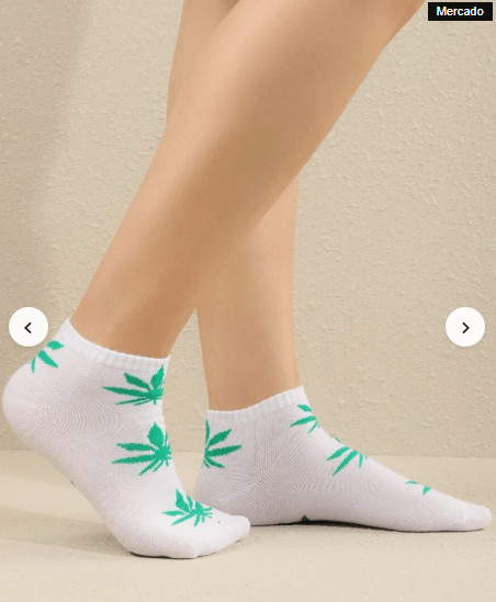 5 pares de calcetines tobilleros con estampado de hojas - Quierox - Tienda Online