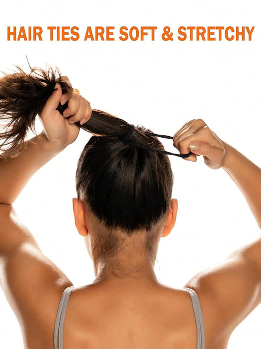 5 piezas Bandas elásticas para el cabello grandes y negras sin costuras - Quierox - Tienda Online