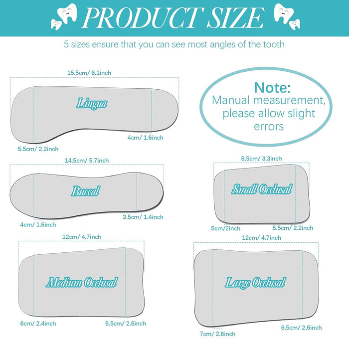 5 piezas de espejo de boca dental reflector oclusal - Quierox - Tienda Online