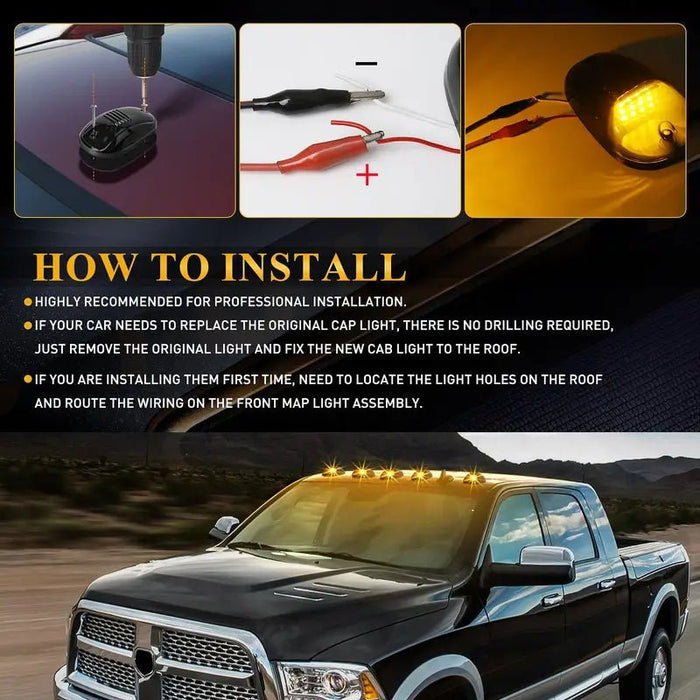 5 piezas de luces de techo de cabina de humo con 16 LED amarillo/ blanco, 12V - Quierox - Tienda Online