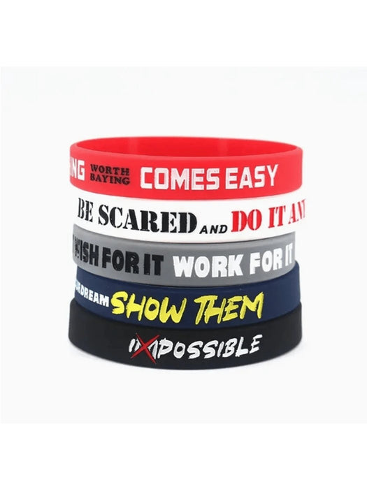 5 pulseras de silicona inspiradoras, pulseras de goma multicolor - Quierox - Tienda Online