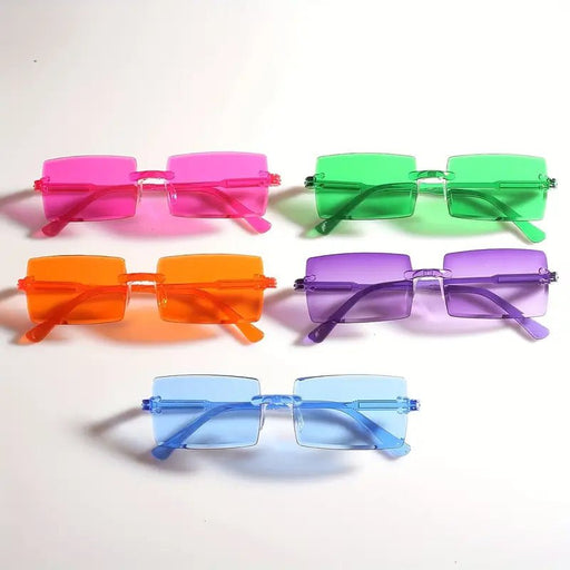 5 uds gafas de sol rectangulares de moda para mujeres y hombres lindos tonos decorativos - Quierox - Tienda Online