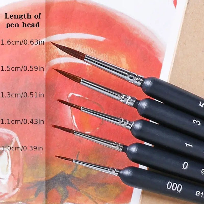 5 unidades/set de pinceles de microfibra de pelo para acuarela, gouache y acrílico - Quierox - Tienda Online