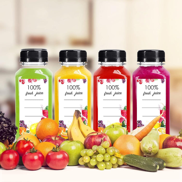 50 botellas de jugo de plástico vacías de 8 onzas con tapas, recipientes reutilizables transparentes - Quierox - Tienda Online
