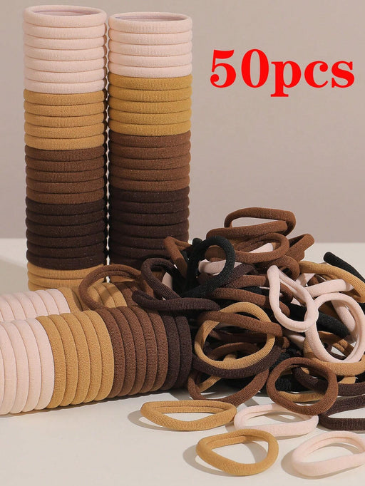 50 gomas elásticas para el pelo para niñas, multicolores, para uso diario, sencillas y gruesas - Quierox - Tienda Online