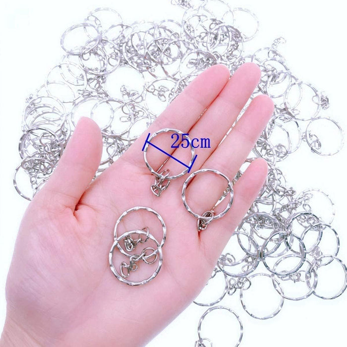 50 llaveros de metal dividido de 0.984 in con cadena de eslabones - Quierox - Tienda Online