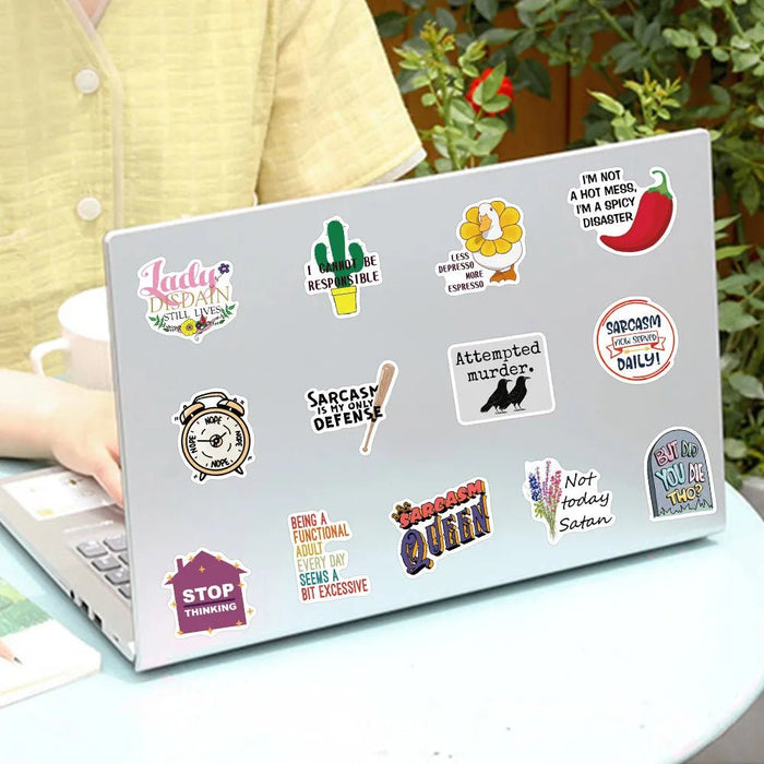 50 Pegatinas Con Frases Sarcásticas Para Equipaje - Quierox - Tienda Online