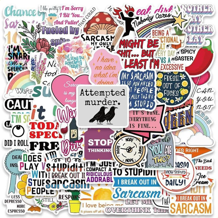 50 Pegatinas Con Frases Sarcásticas Para Equipaje - Quierox - Tienda Online