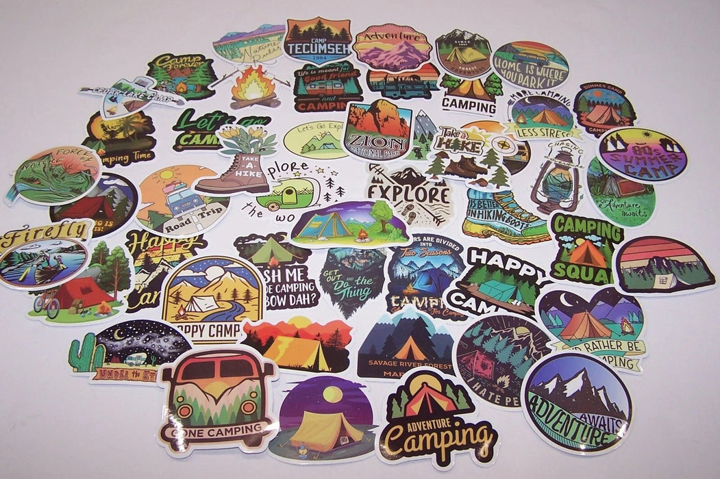 50 pegatinas para móviles y portátiles con temática de senderismo con diseños aleatorios - Quierox - Tienda Online