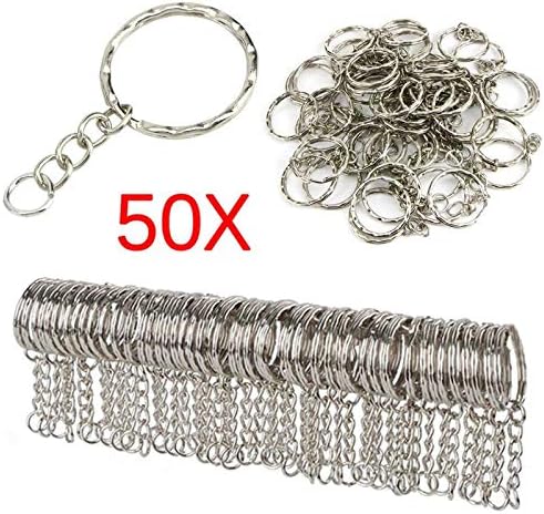 50 piezas de llaveros de metal para hacer joyas, llaveros con anilla de salto abierta de 25 mm - Quierox - Tienda Online