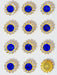50 piezas set Flor de strass azul de 9.4 mm, centro azul con strass transparente alrededor, girasol de doble color - Quierox - Tienda Online