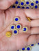 50 piezas set Flor de strass azul de 9.4 mm, centro azul con strass transparente alrededor, girasol de doble color - Quierox - Tienda Online