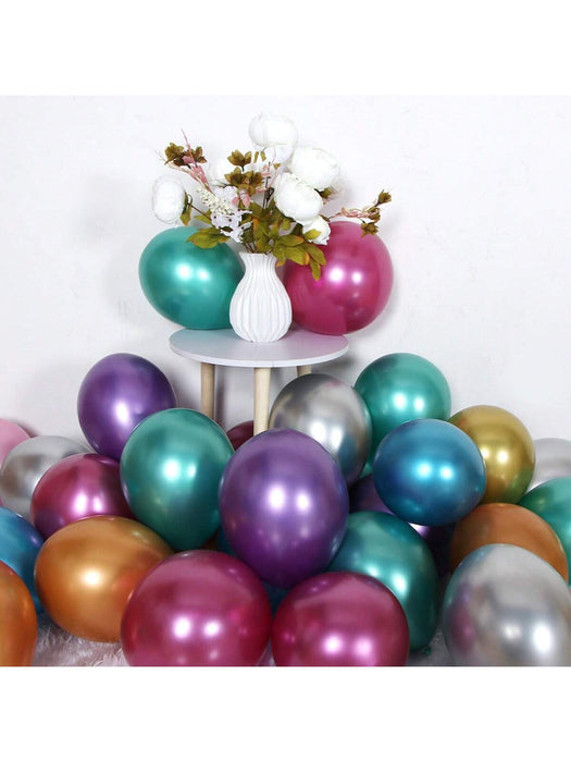 50 Piezas Shein Globos De Látex Metálicos De 10 Pulgadas Y 1.8g Con Acabado Perlado Para Decoraciones - Quierox - Tienda Online