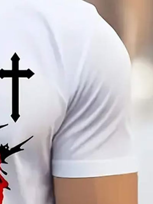Camiseta de hombre inspiradora con la cruz de Jesús